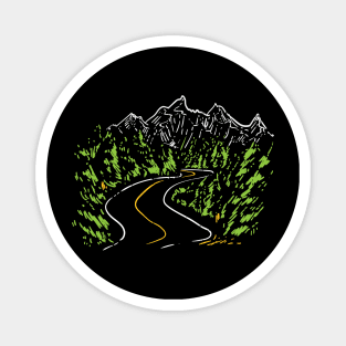 Travel Road Trip Mountains Magnet